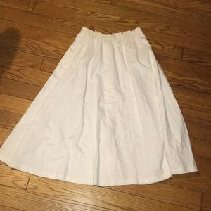 Vintage pleated white skirt long